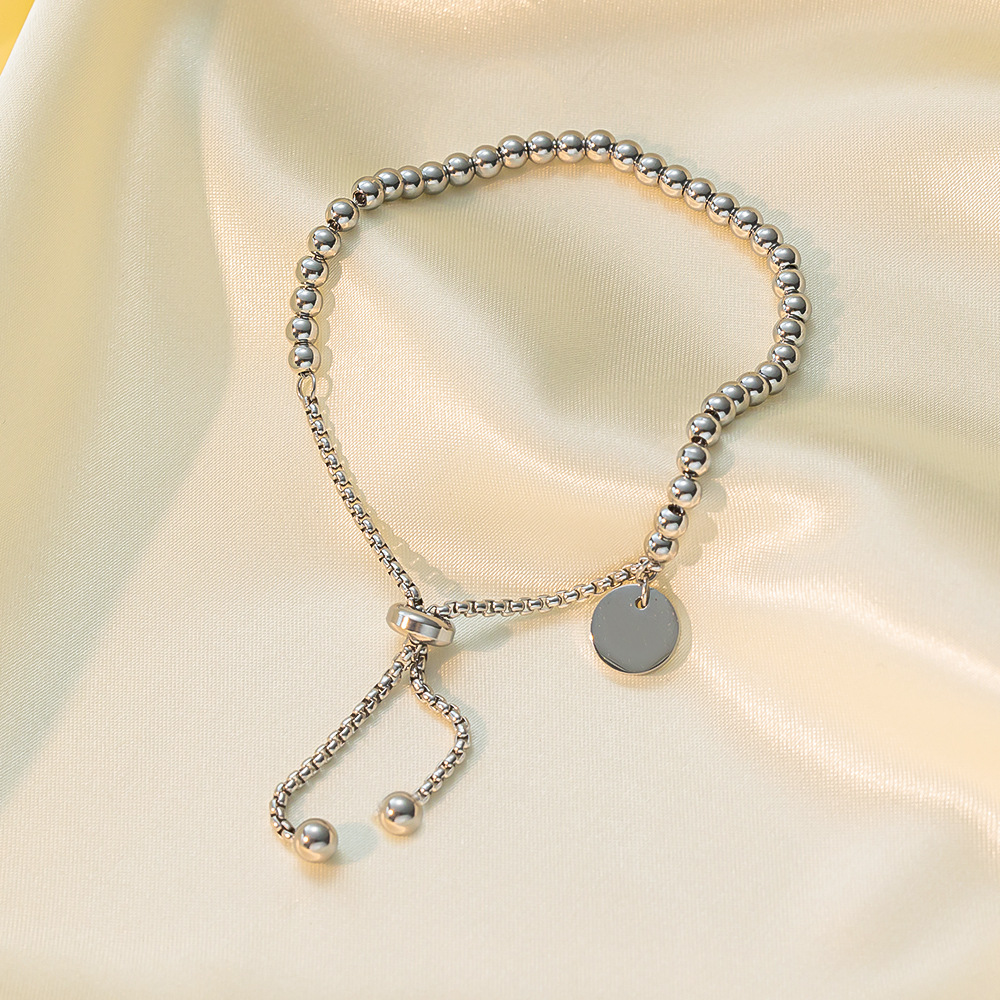 Brazalete Ajustable Plateado de Bolitas