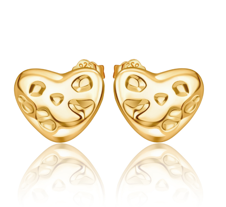 Aretes Corazones de Luna Dorado