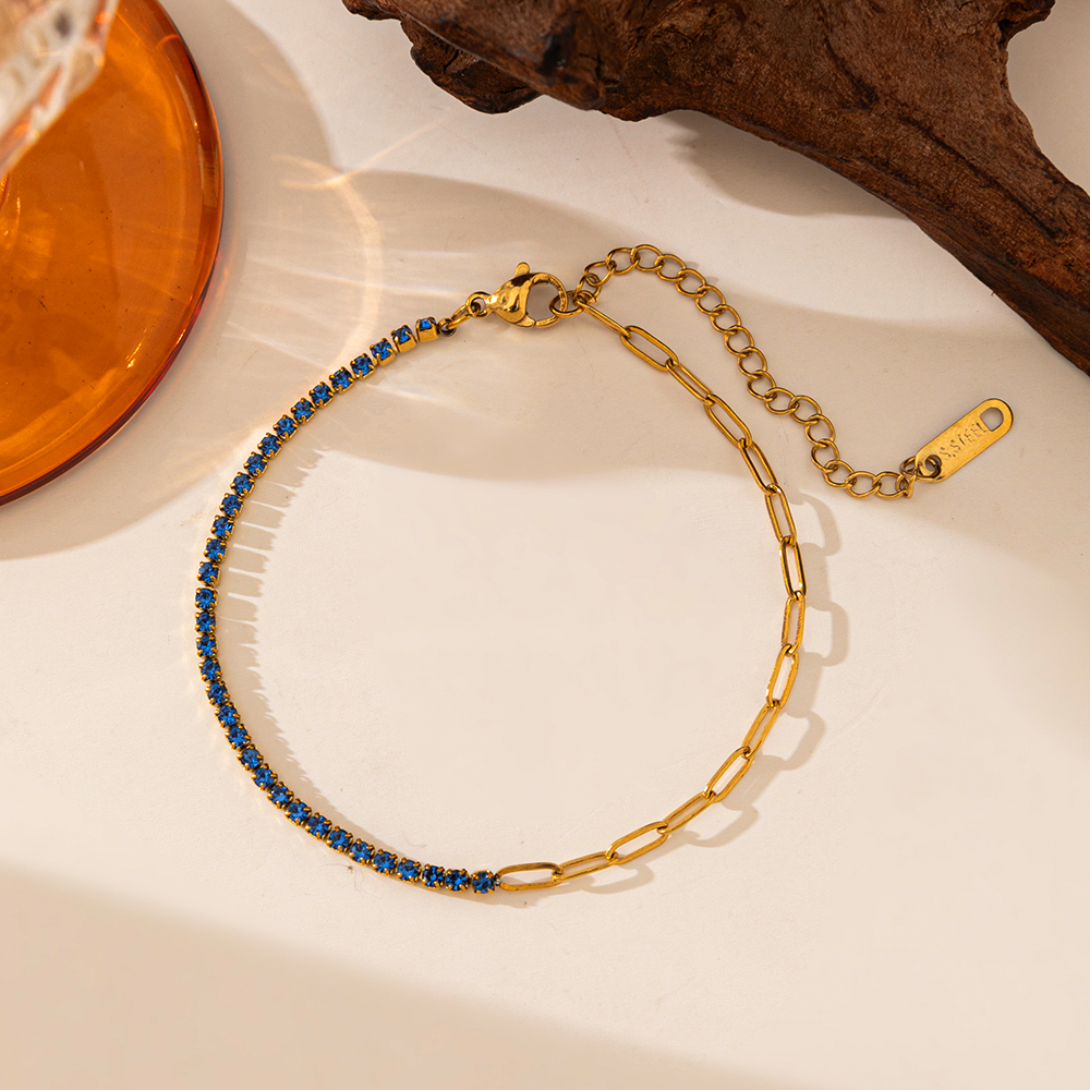 Brazalete Mitad Diamantes Azules