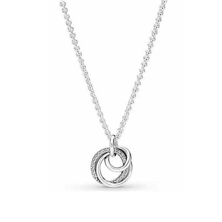 Collar Circulos Plateados