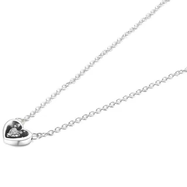 Collar Corazon Plateado