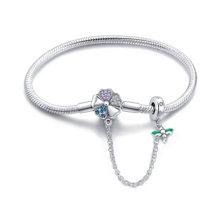 Pulsera Trébol y Libélula
