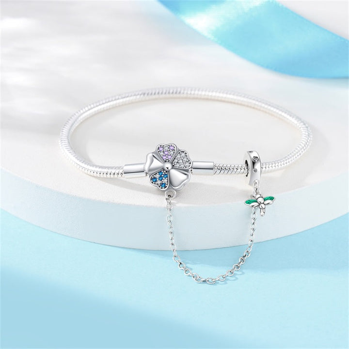 Pulsera Trébol y Libélula