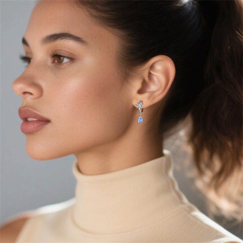 Aretes Gota Azul