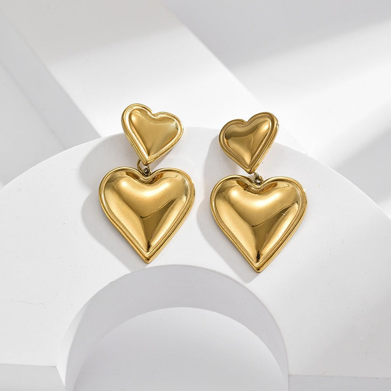 Aretes Doble Corazón