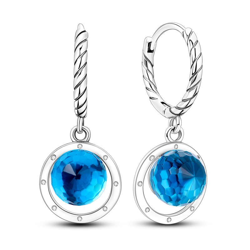 Aretes Esfera Piedra Azul