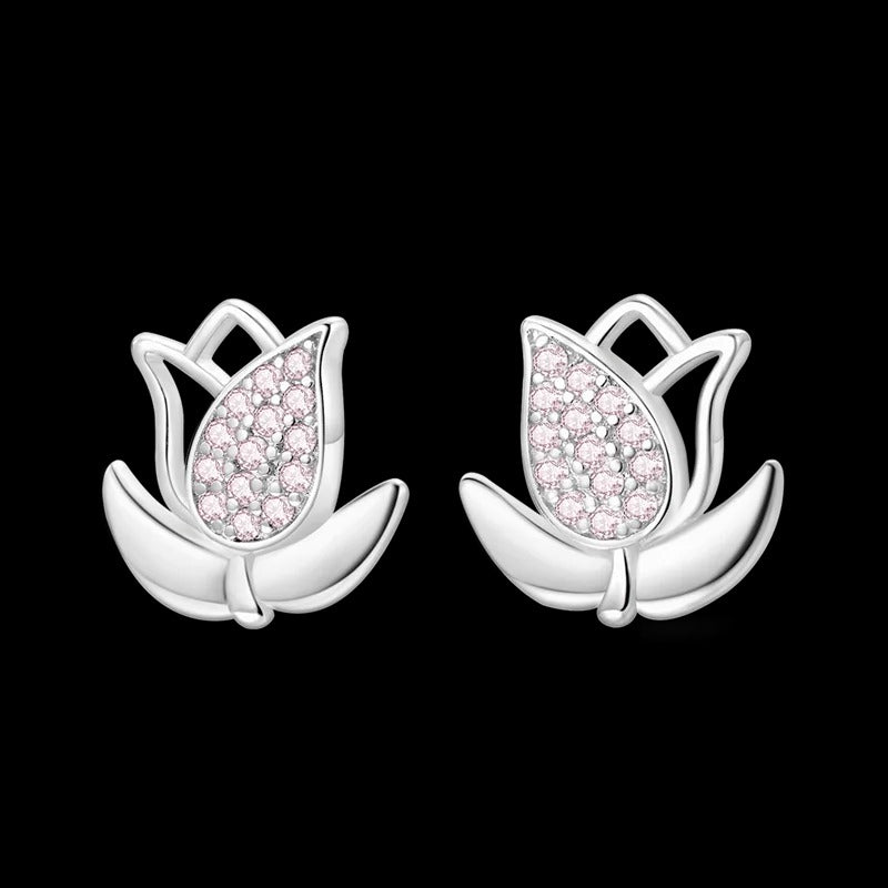 Aretes Tulipán Blanco