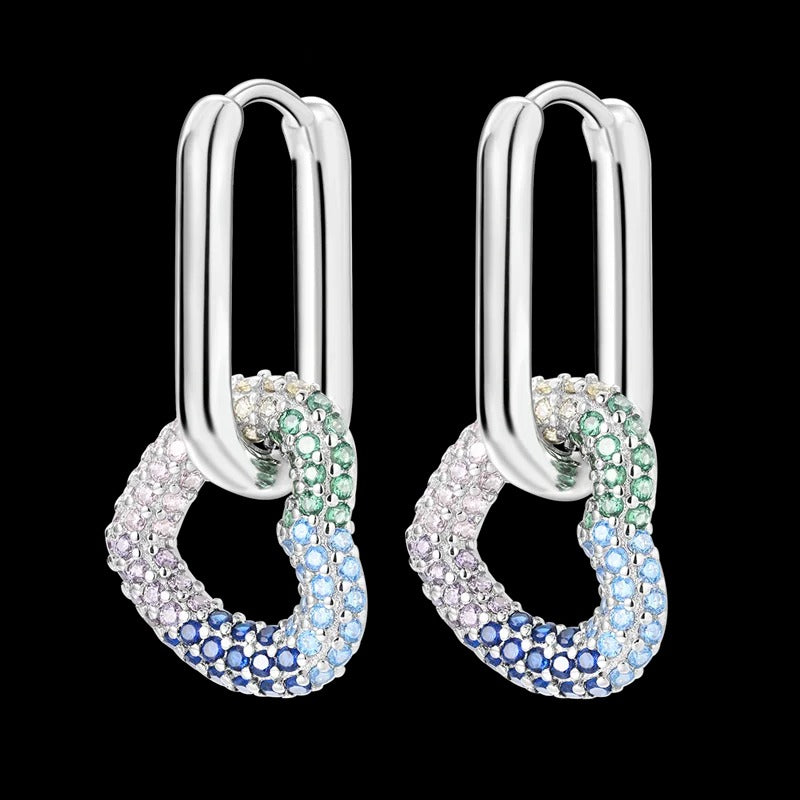 Aretes Corazón de Cristales