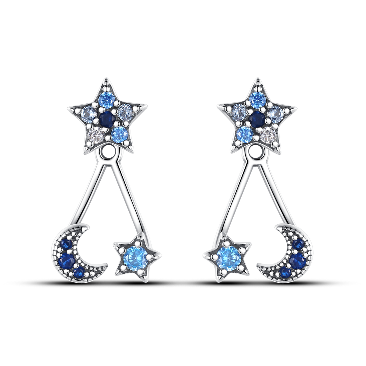 Aretes Luna & Estrella Brillante