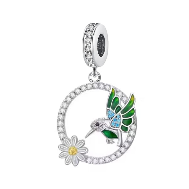 Colibri Diamantado Con Flor