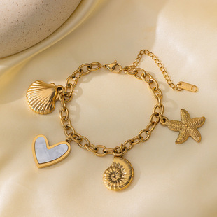 Brazalete Conchas Doradas