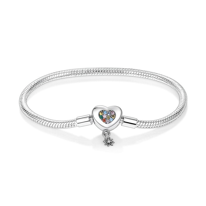 Pulsera Broche De Corazon Multicolor