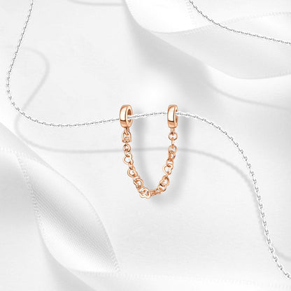 Cadena de Seguridad De Corazones Rosa