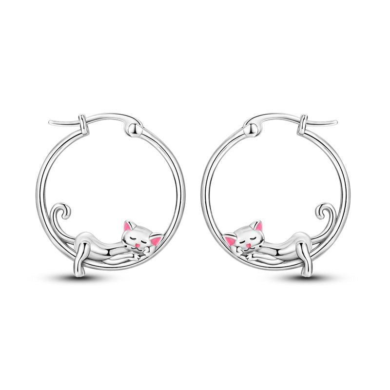 Aretes Gatito Durmiendo