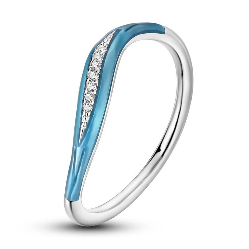 Anillo Olas de Mar Azul