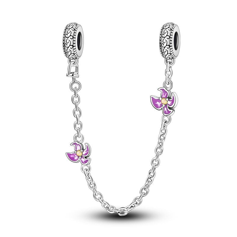 Cadena de Seguridad Flores Moradas