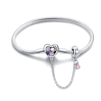 Pulsera Corazón y Huella de Perrito
