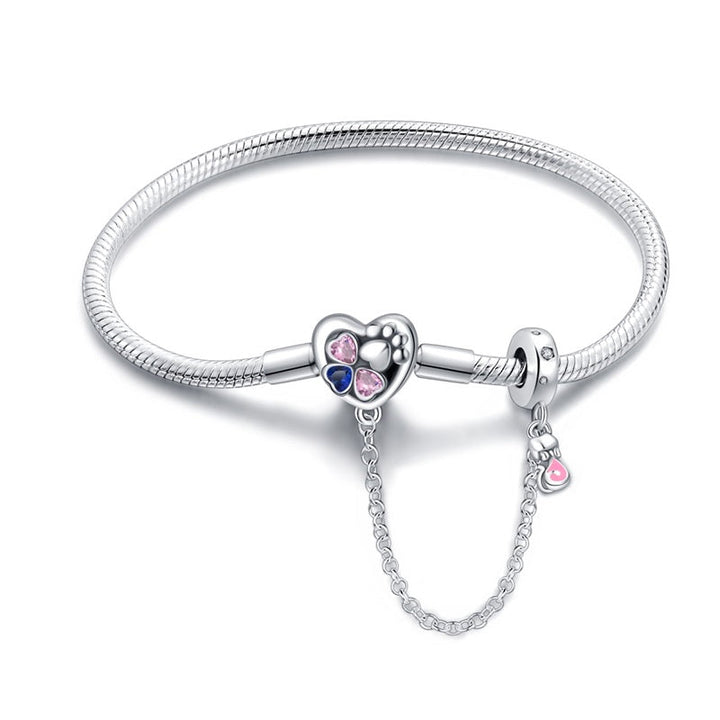 Pulsera Corazón y Huella de Perrito