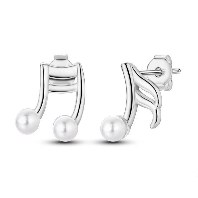 Aretes Notas de Música y Perla