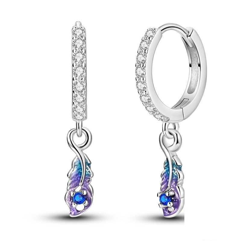 Aretes Pluma Azul