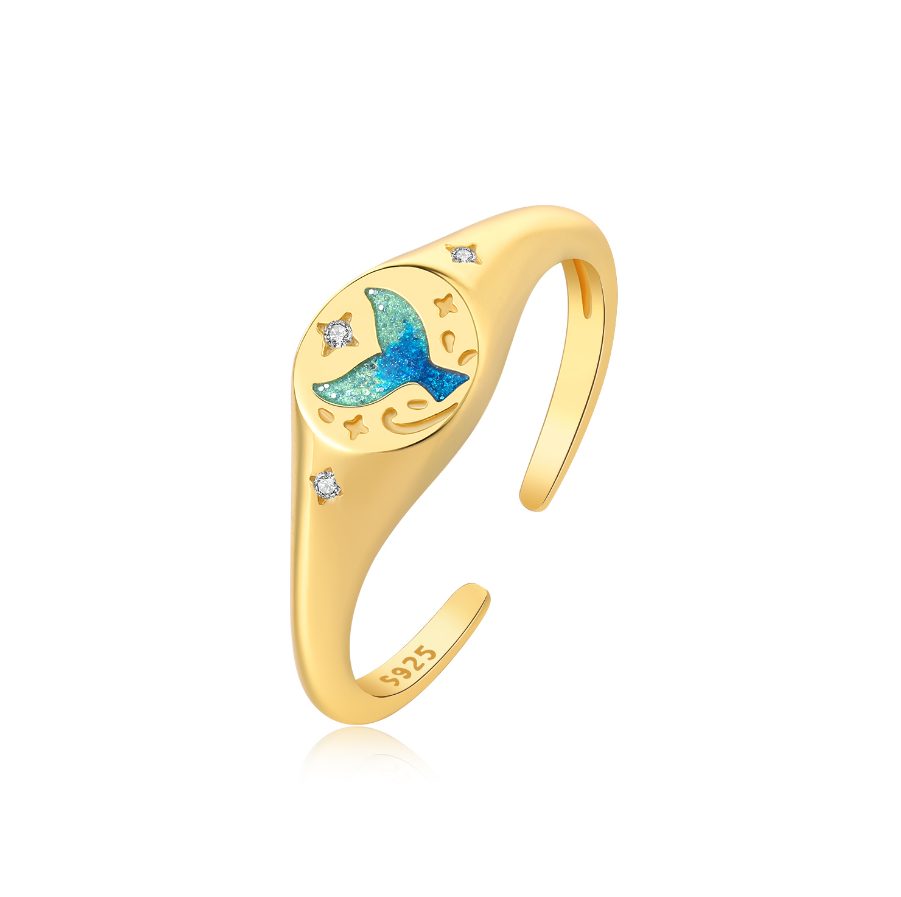 Anillo Cola de Ballena Azul