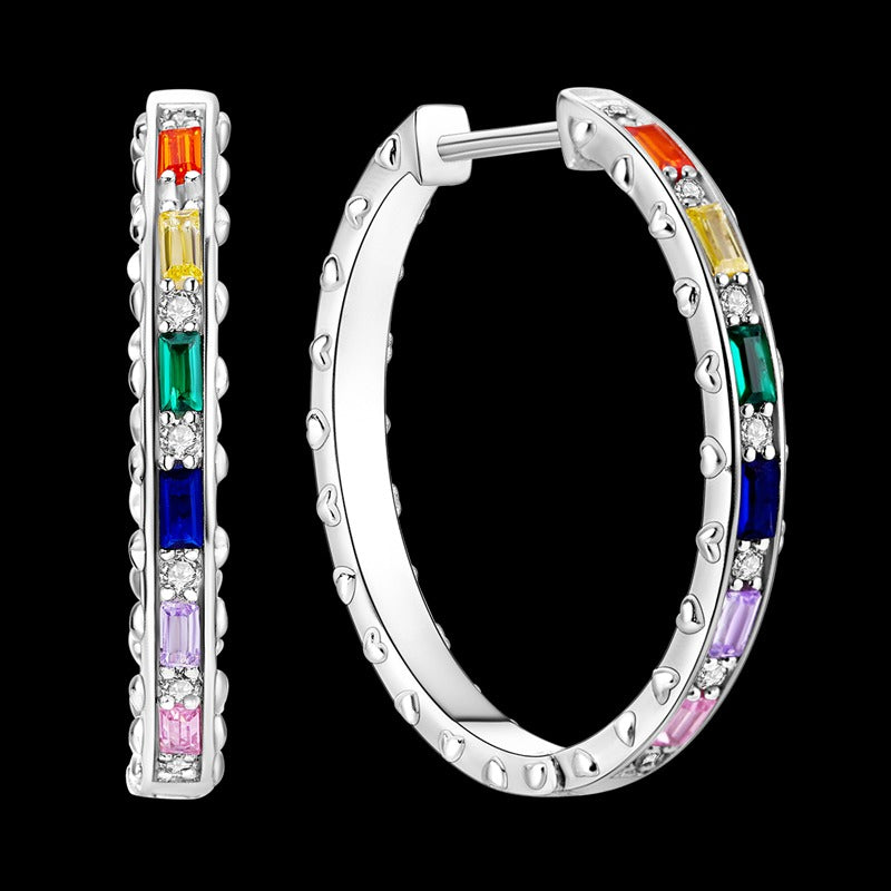 Aretes Corte de Diamante Arcoiris