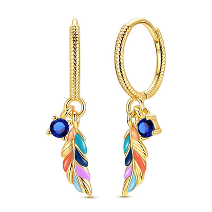 Aretes Plumas Multicolor