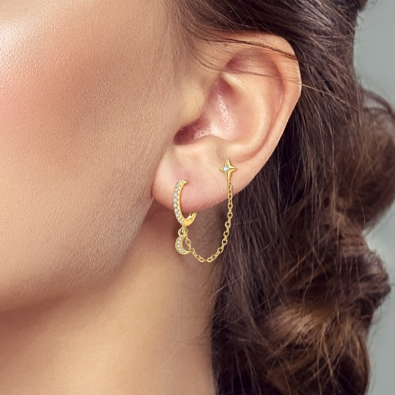 Aretes Cadena Dorada