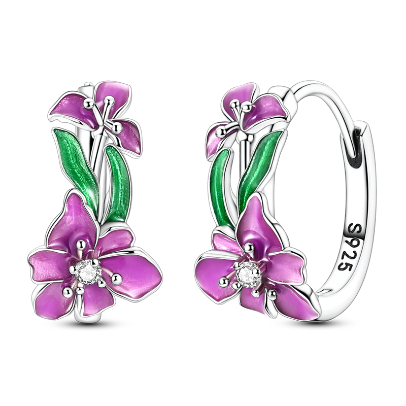 Aretes Flores Moradas