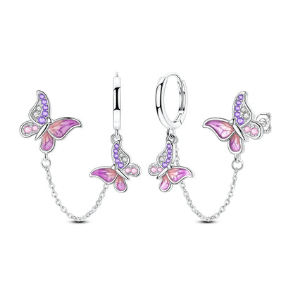 Aretes Mariposas Rosas