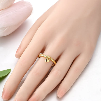 Anillo Corazon Colgante Dorado