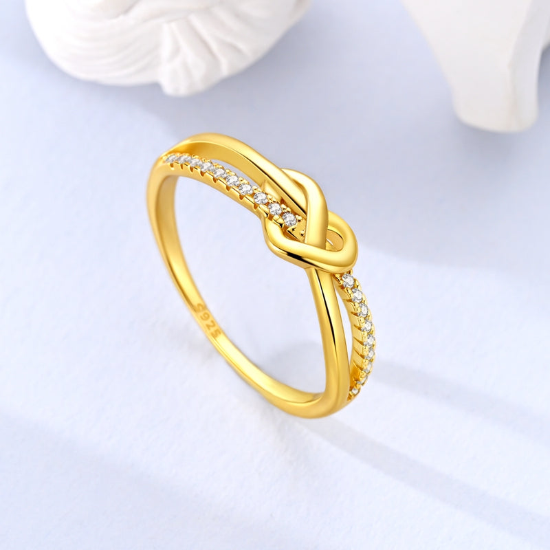 Anillo Corazon Entrelazado