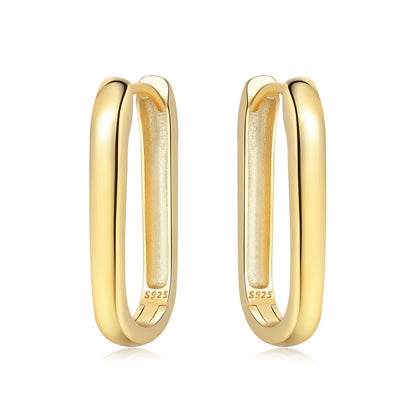 Aretes Dorados Rectangulares