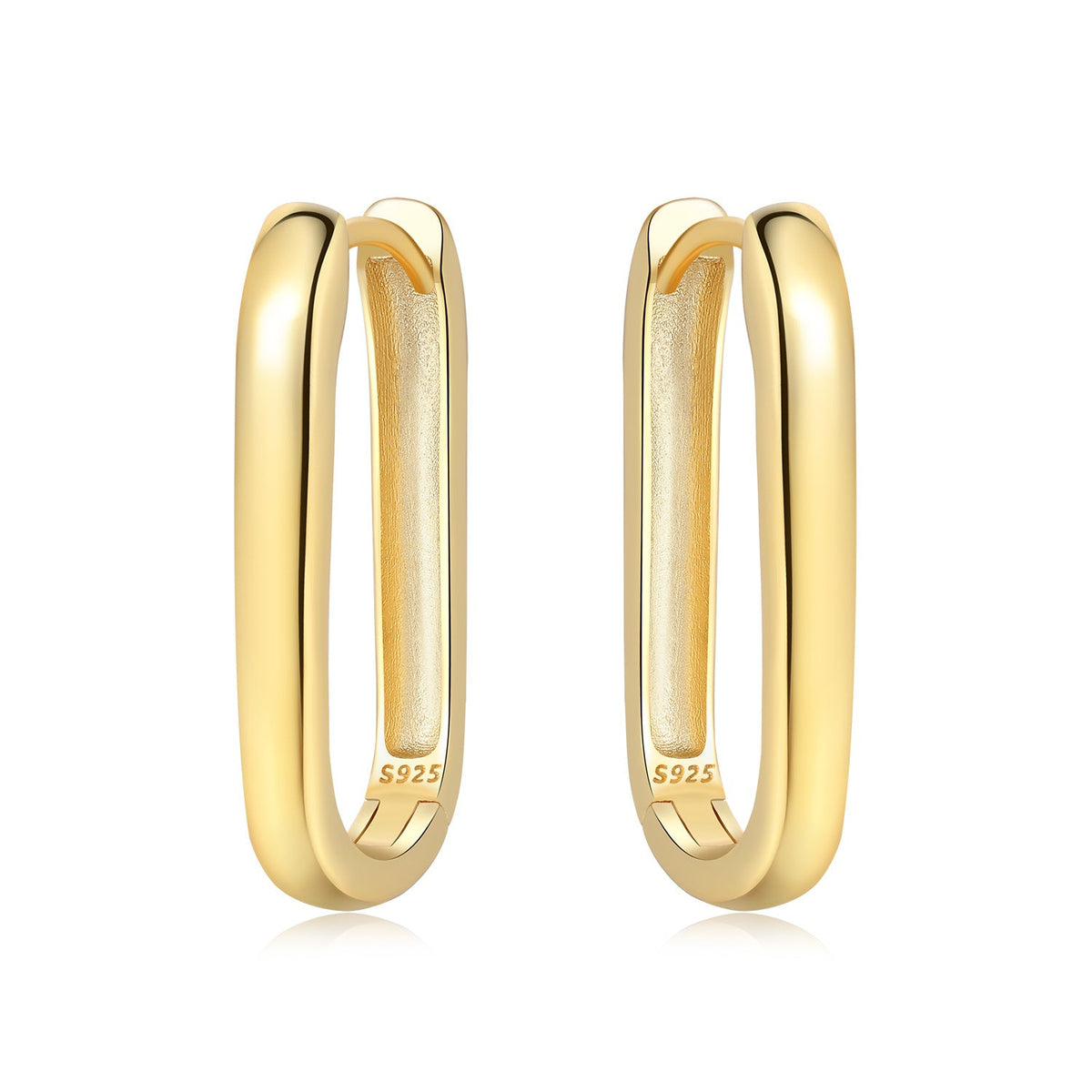 Aretes Dorados Rectangulares