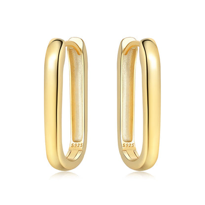 Aretes Dorados Rectangulares