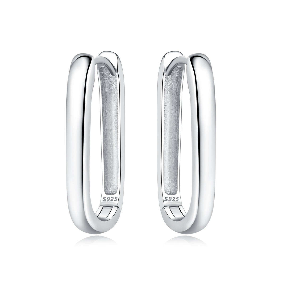 Aretes Plateados Rectangulares