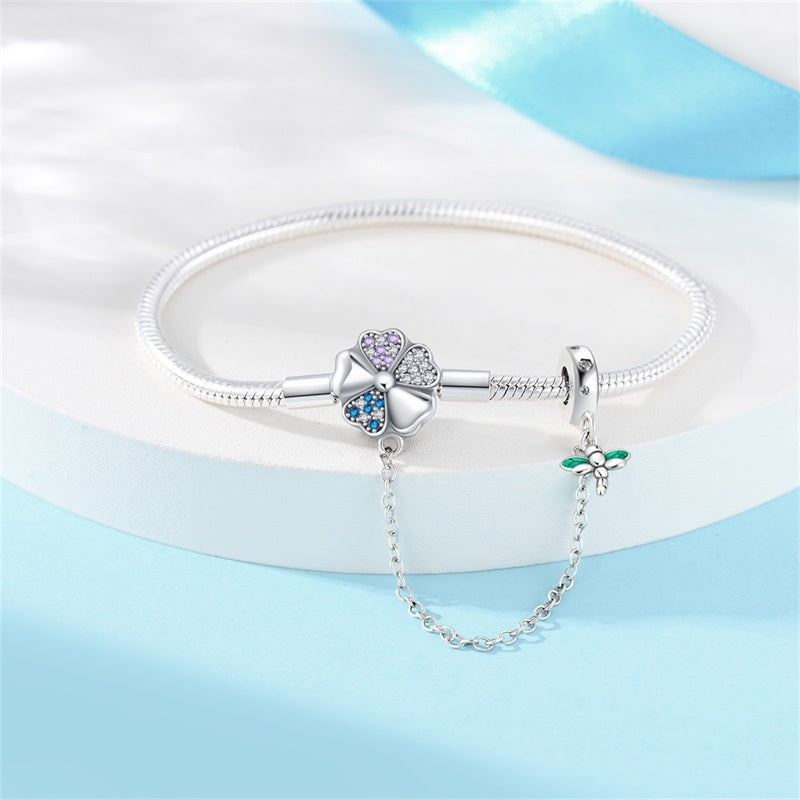 Pulsera Trébol y Libélula
