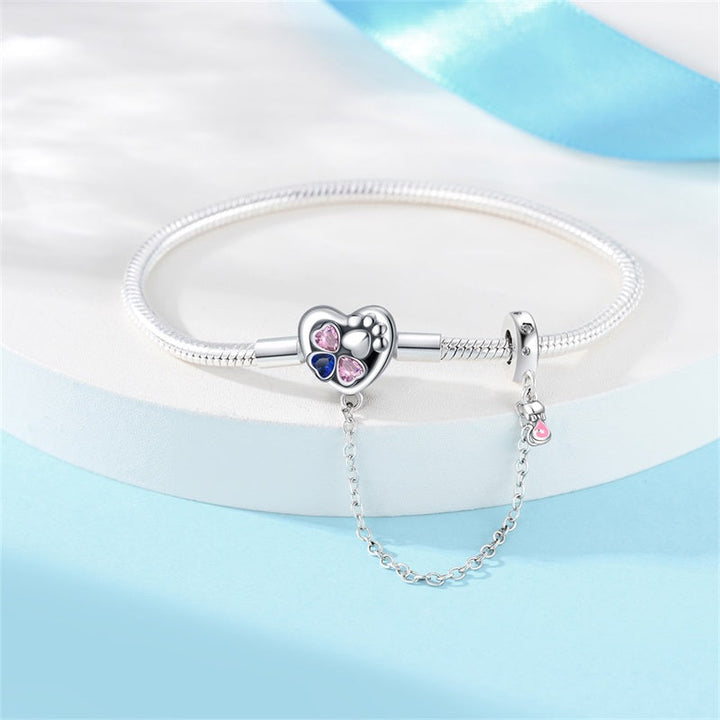 Pulsera Corazón y Huella de Perrito