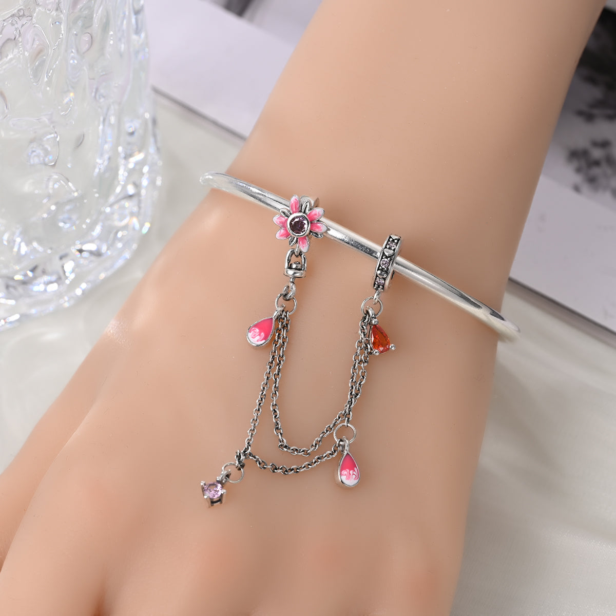 Cadena de Seguridad Flor Rosa