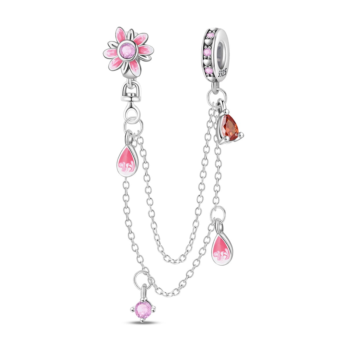 Cadena de Seguridad Flor Rosa
