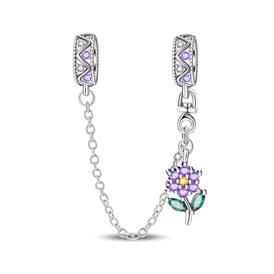 Cadena De Seguridad Flor Morada