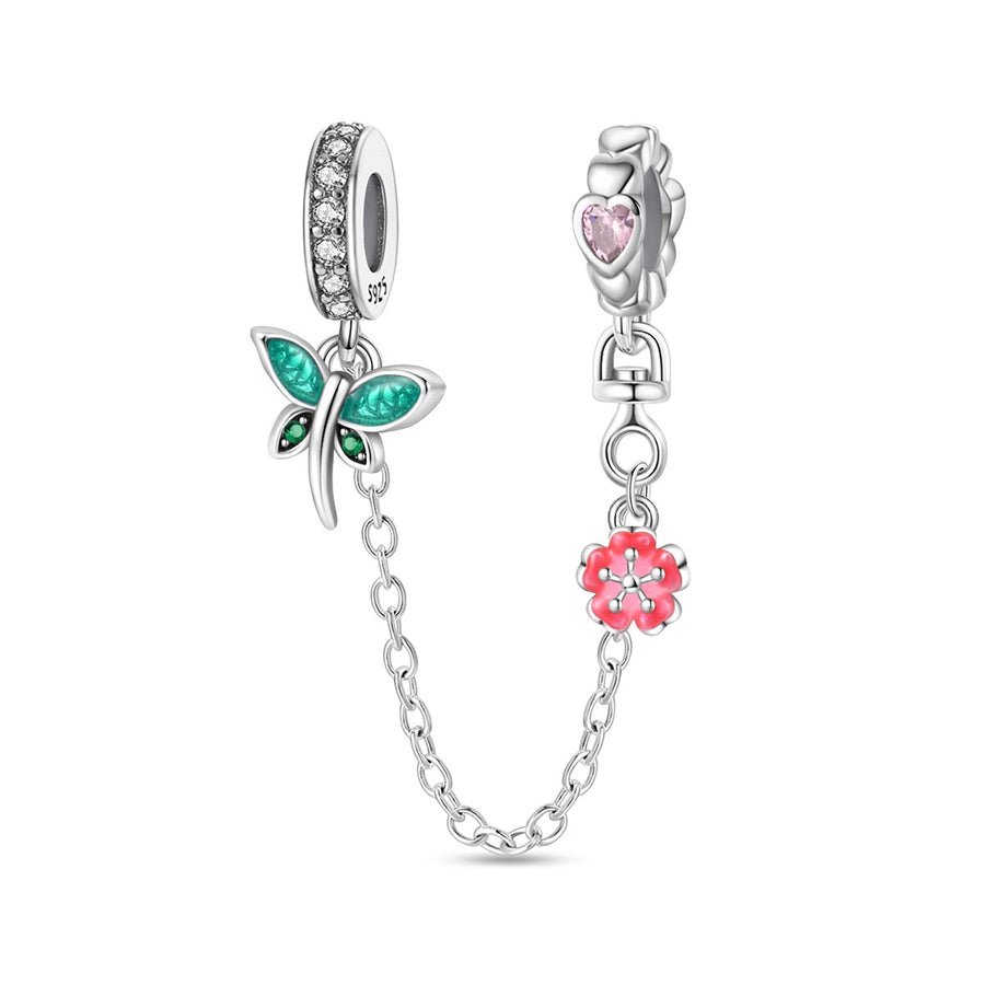 Cadena De Seguridad Flor & Libélula