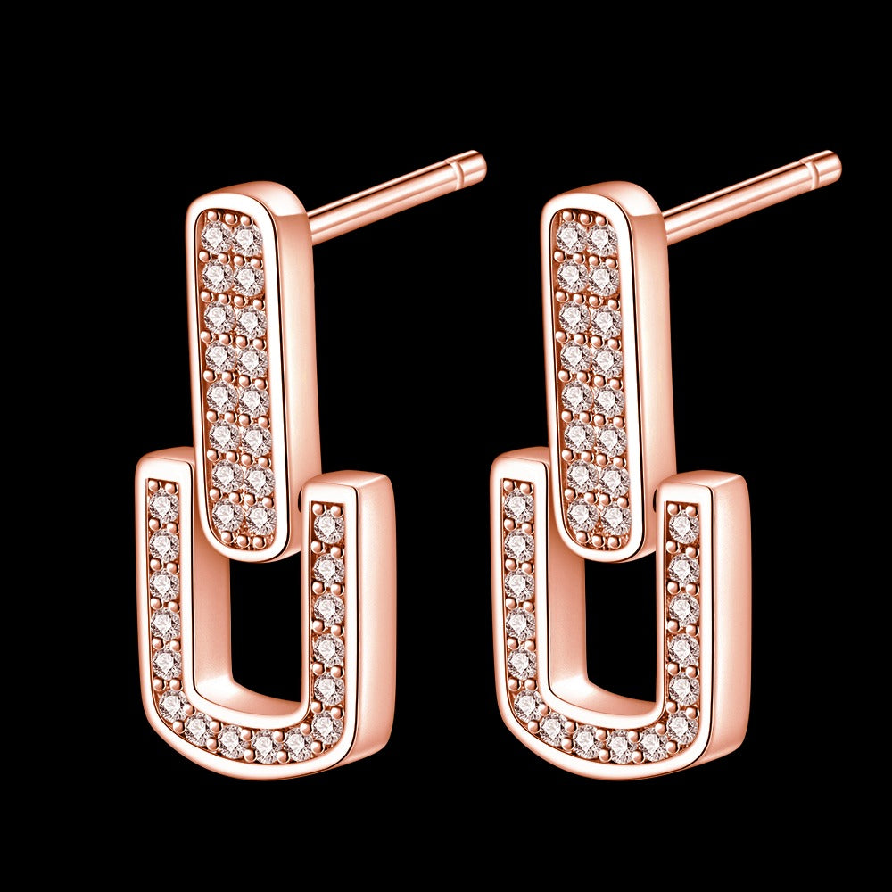 Aretes de Rey Oro Rosa