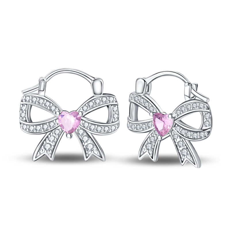 Aretes Moños Plateados