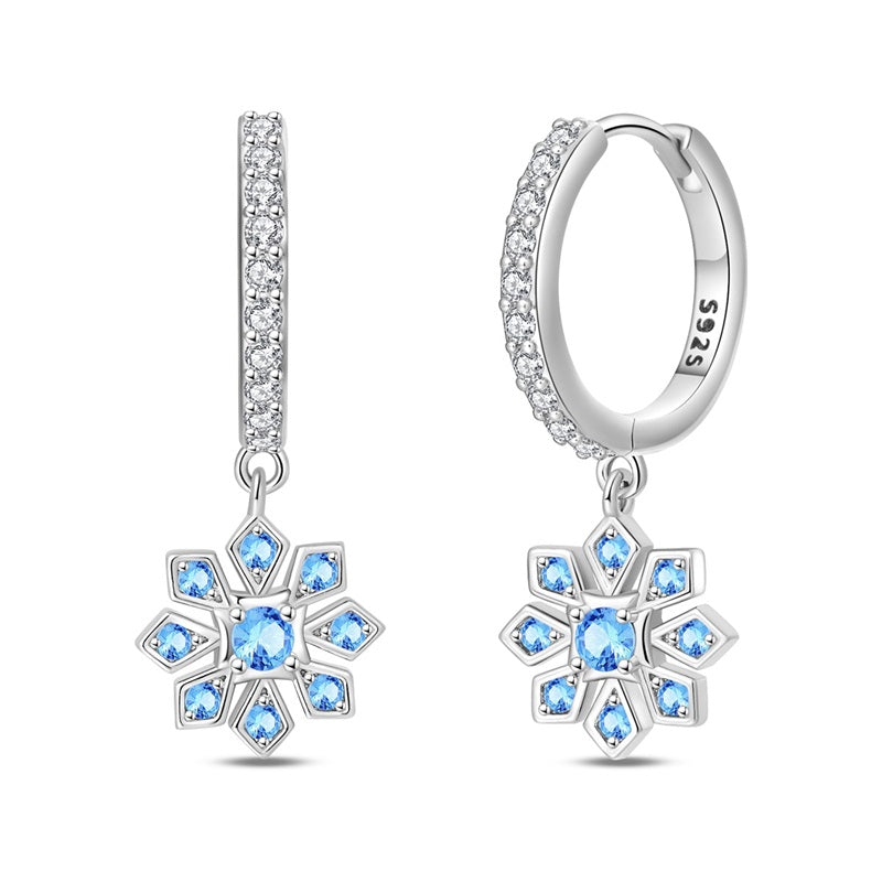 Aretes Copo de Nieve Azul
