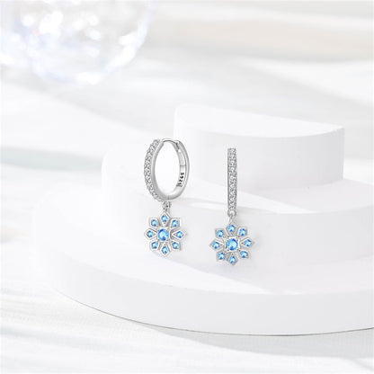 Aretes Copo de Nieve Azul