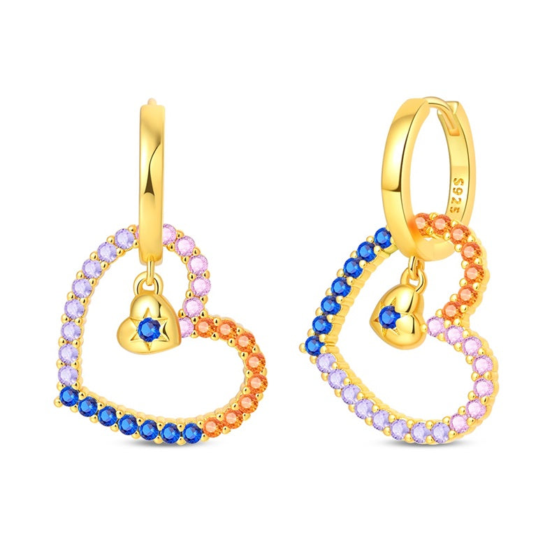 Aretes Corazon Multicolor