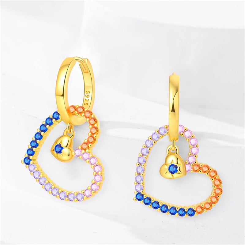 Aretes Corazon Multicolor