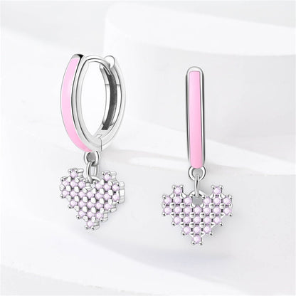 Aretes Corazones Rosas