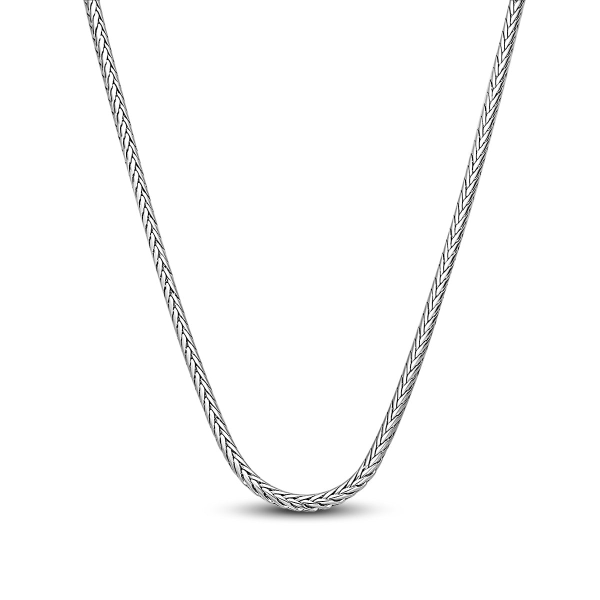Collar Cola de Raton Plateada